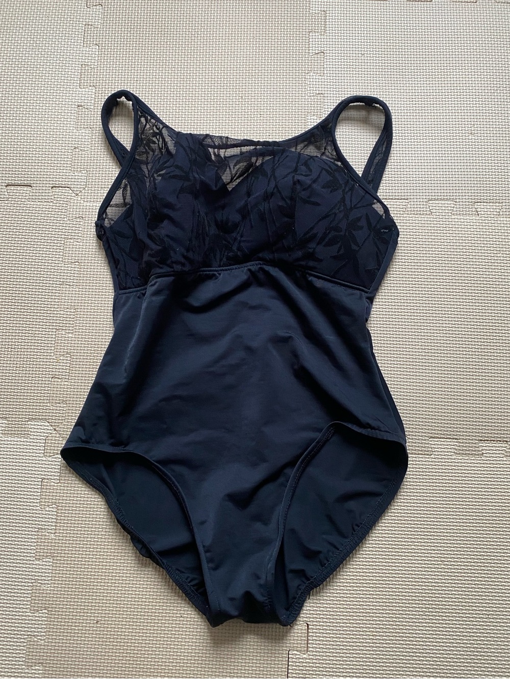 Vintage Miraclesuit Women’s Black One-Piece Swim Suit with Mesh Detail